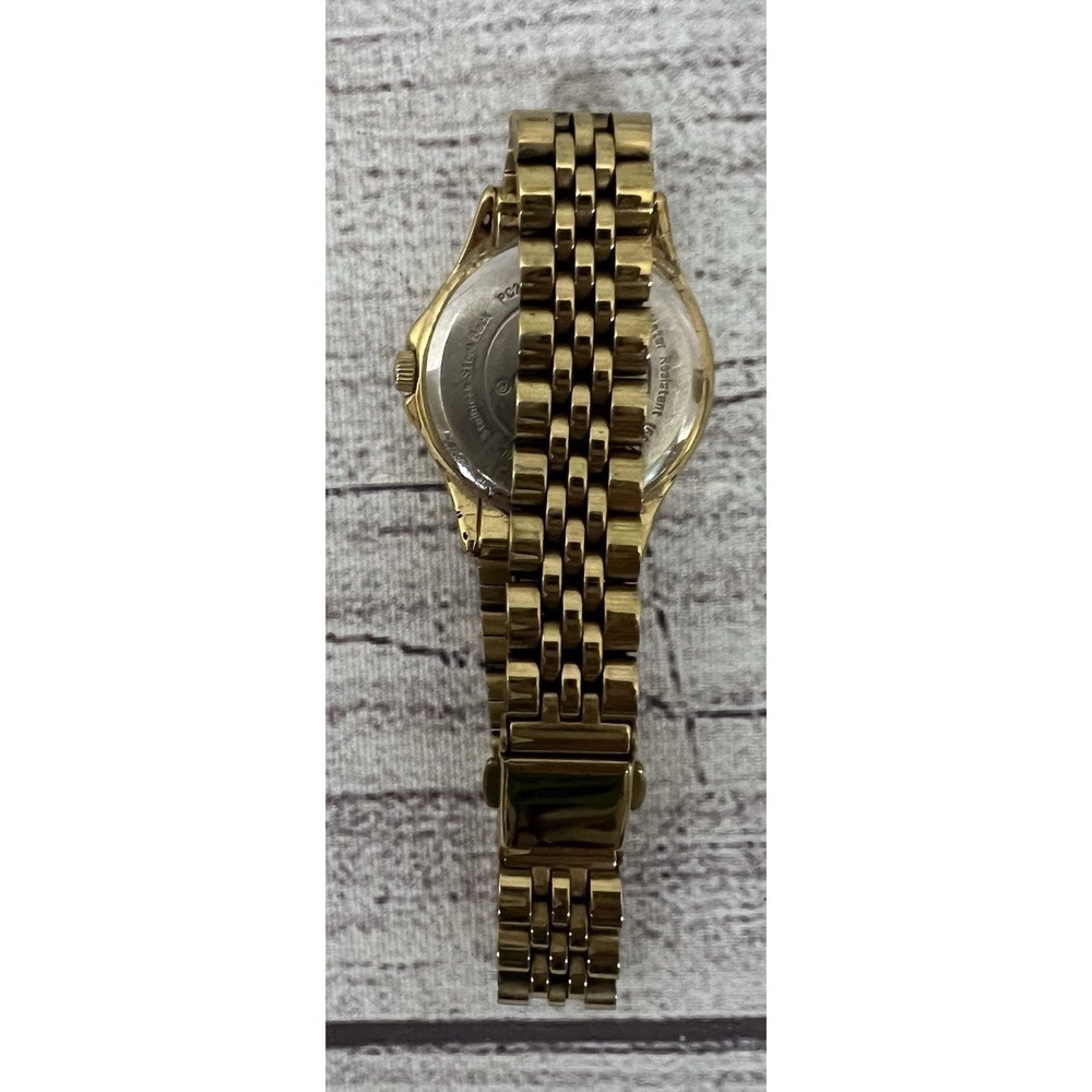 Armitron Ladies Gold Tone Green Dial Diver Style Wrist Watch Quartz Need Battery - Picture 3 of 4